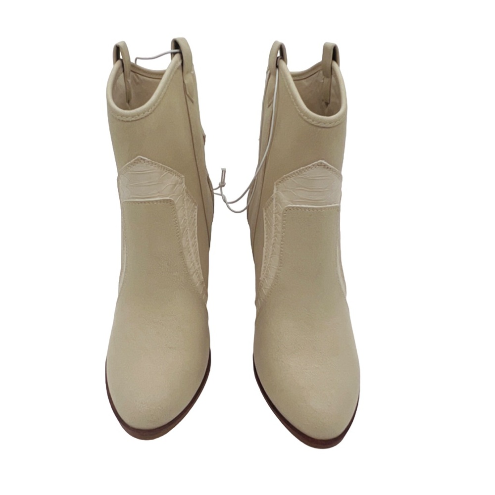 MIA Cowboy Bootie Heel Boots Off White Cream 7 NWT - Picture 4 of 11